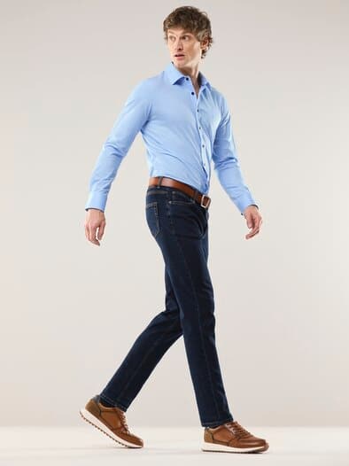 Performance-Hemd Struktur Blau