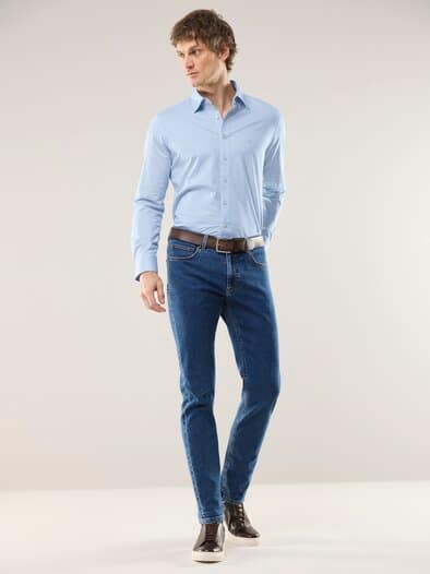 Performance-Hemd Tupfen Bleu