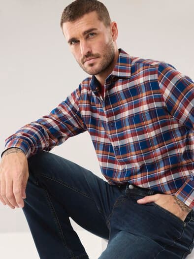 Soft-Flanell-Hemd Karo Rot