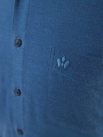 Soft-Flanell-Hemd Uni Marine