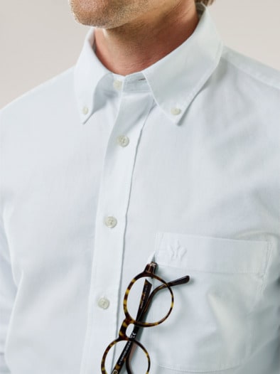 Premium Oxford-Hemd Uni Weiß