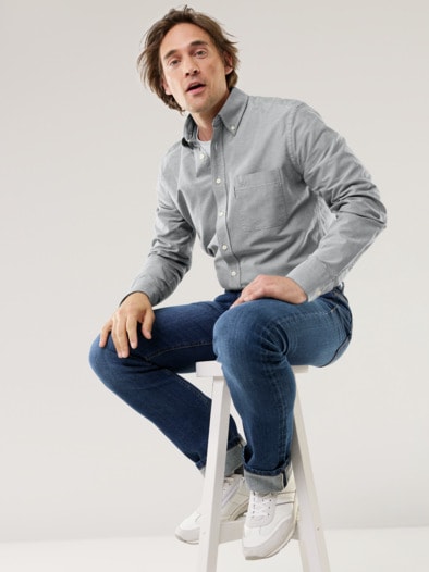 Premium Oxford-Hemd Uni Schilf