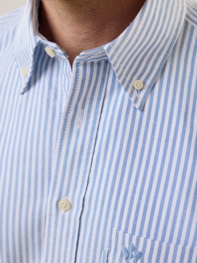 Premium Oxford-Hemd Streifen Blau