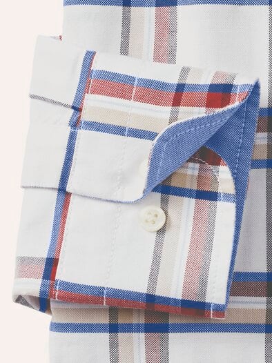 Premium Oxford-Hemd Karo Offwhite