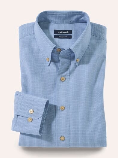 Hemd mit Kent-Kragen Button Down Jeansblau