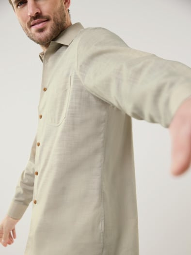 Freizeit-Hemd Reiseleinen Beige