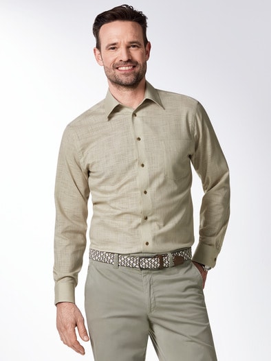 Freizeit-Hemd Reiseleinen Beige