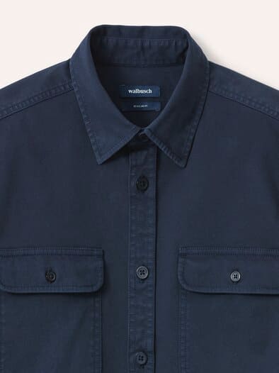 überfärbte Hemd-Jacke Marine