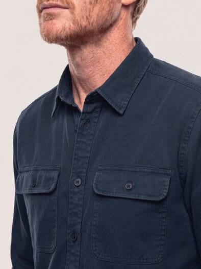 überfärbte Hemd-Jacke Marine