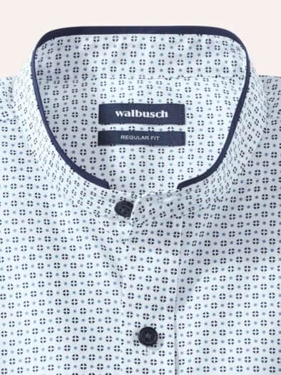 Extraglatt-Stehkragen-Hemd Minimal Druck