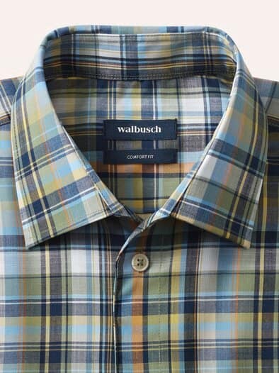 Extraglatt-Hemd Tropical Karo Schilf