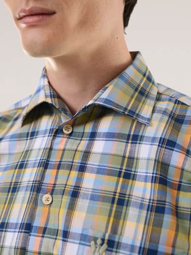 Extraglatt-Hemd Tropical Karo Schilf