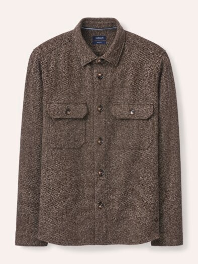 Hemd-Jacke Woll-Mix Braun/Beige