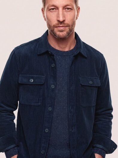 Overshirt aus Breitcord Marine