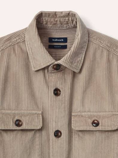 Overshirt aus Breitcord Wollweiß
