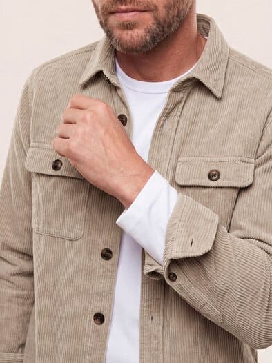 Overshirt aus Breitcord Wollweiß