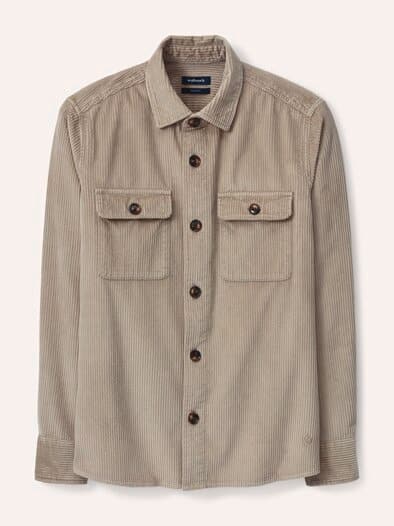 Overshirt aus Breitcord Wollweiß