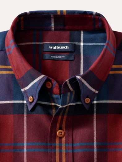 Diamanten Twill-Hemd Karo Bordeaux