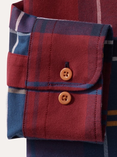 Diamanten Twill-Hemd Karo Bordeaux