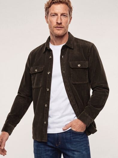 Overshirt aus Breitcord Dunkelbraun