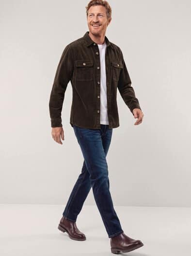 Overshirt aus Breitcord Dunkelbraun