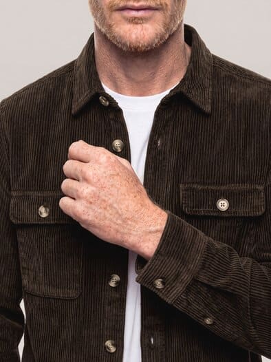 Overshirt aus Breitcord Dunkelbraun