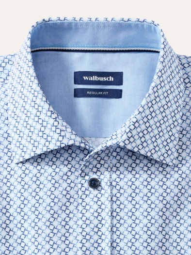 Extraglatt-Hemd Druck Blau