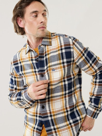 Das Overshirt Karo Safran