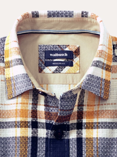 Das Overshirt Karo Safran