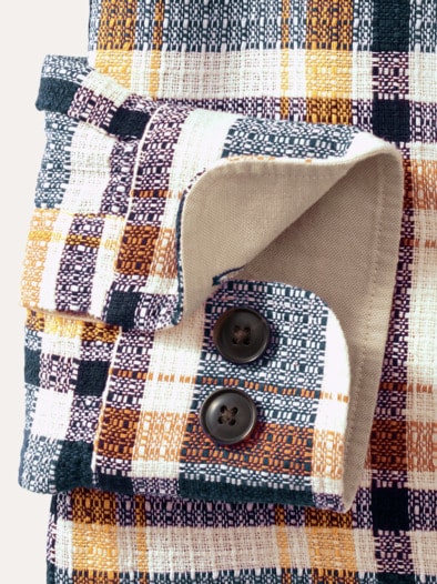 Das Overshirt Karo Safran