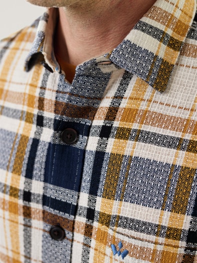 Das Overshirt Karo Safran