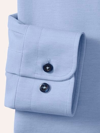 Comfort-Pique Hemd Bleu-Weiß
