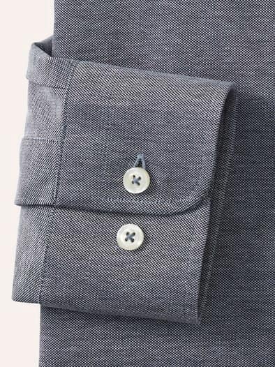 Comfort-Pique Hemd Weiß