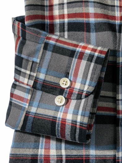 Soft-Flanell-Hemd Karo Grau