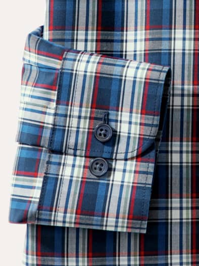 Extraglatt-Hemd Zip & Go Karo Blau