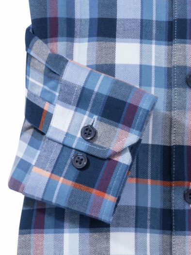 Hochleistungs-Flanell Hemd Karo Marine