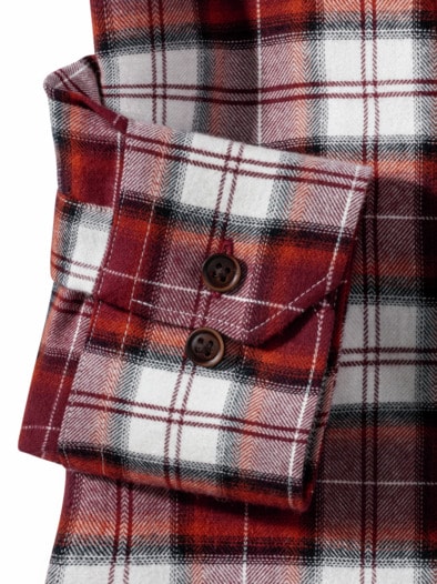 Sturmtief Flanell-Hemd Tartan Bordeaux