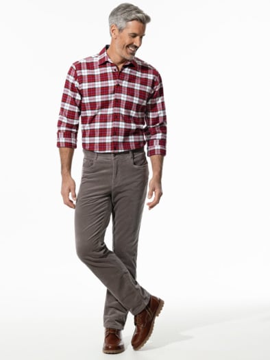 Sturmtief Flanell-Hemd Tartan Bordeaux