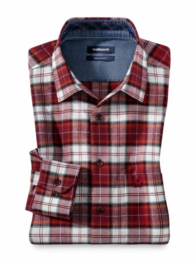 Sturmtief Flanell-Hemd Tartan Bordeaux