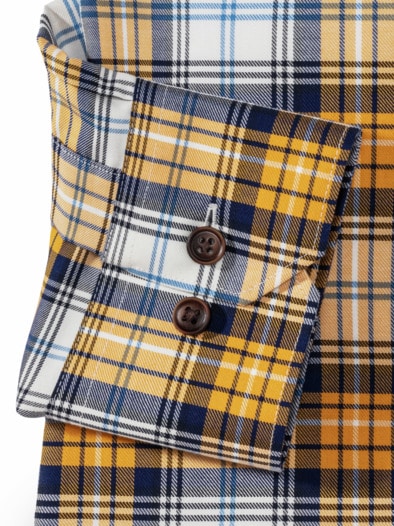 Extraglatt-Hemd Soft-Twill Tartan Weiß