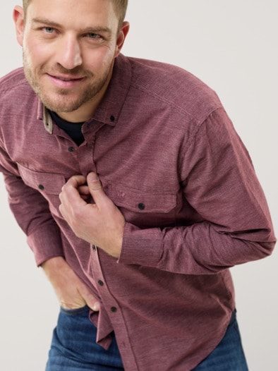 Soft-Cord Overshirt Bordeaux