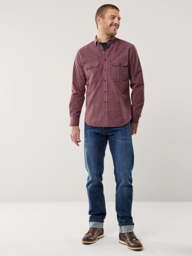 Soft-Cord Overshirt Bordeaux