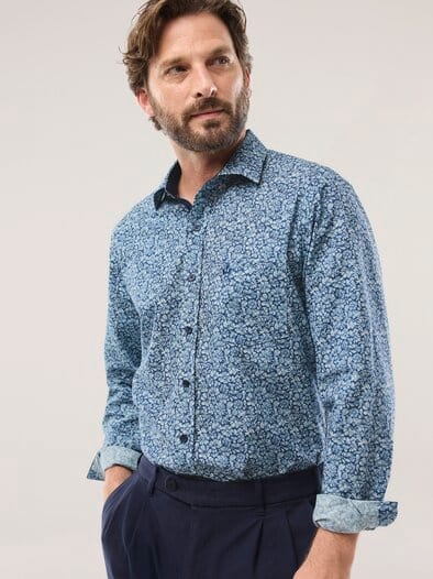 Aktiv-Hemd Blumen Druck