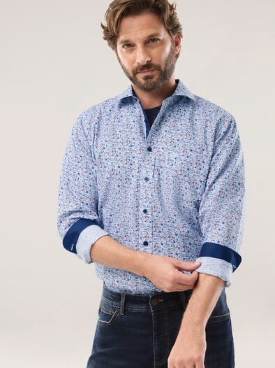 Aktiv-Hemd Blätter Druck