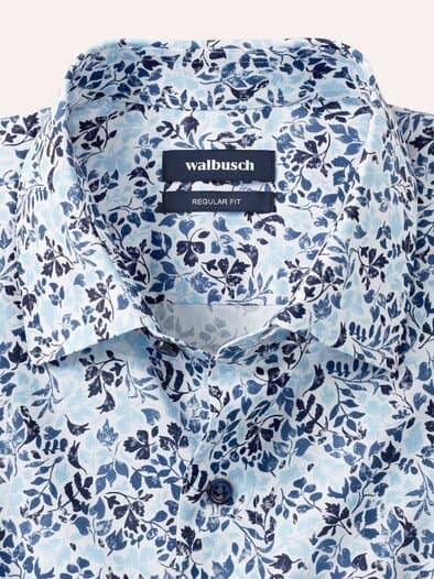 Extraglatt-Hemd Kent-Kragen Blätter Druck