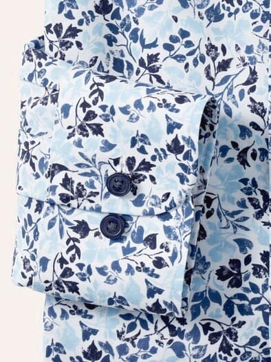 Extraglatt-Hemd Kent-Kragen Blätter Druck