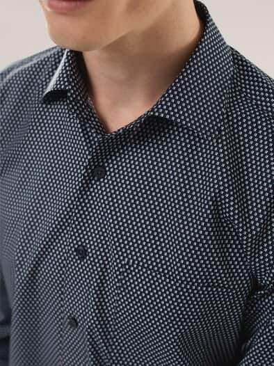 Extraglatt-Hemd Kent-Kragen Minimal Druck
