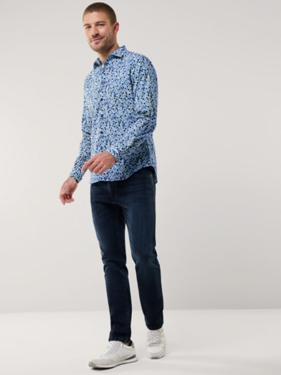 Extraglatt-Hemd Walbusch-Kragen Druck Floral