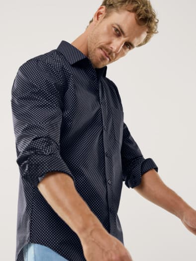 Extraglatt-Hemd Walbusch-Kragen Druck Minimal