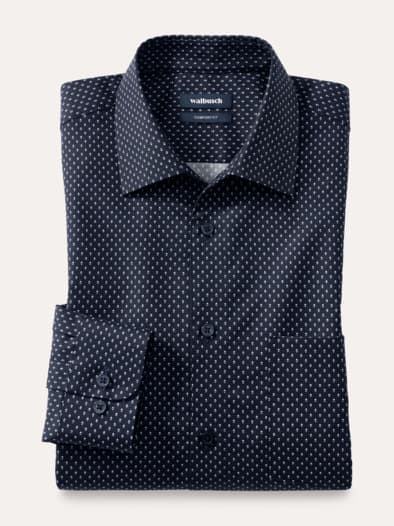 Extraglatt-Hemd Walbusch-Kragen Druck Minimal